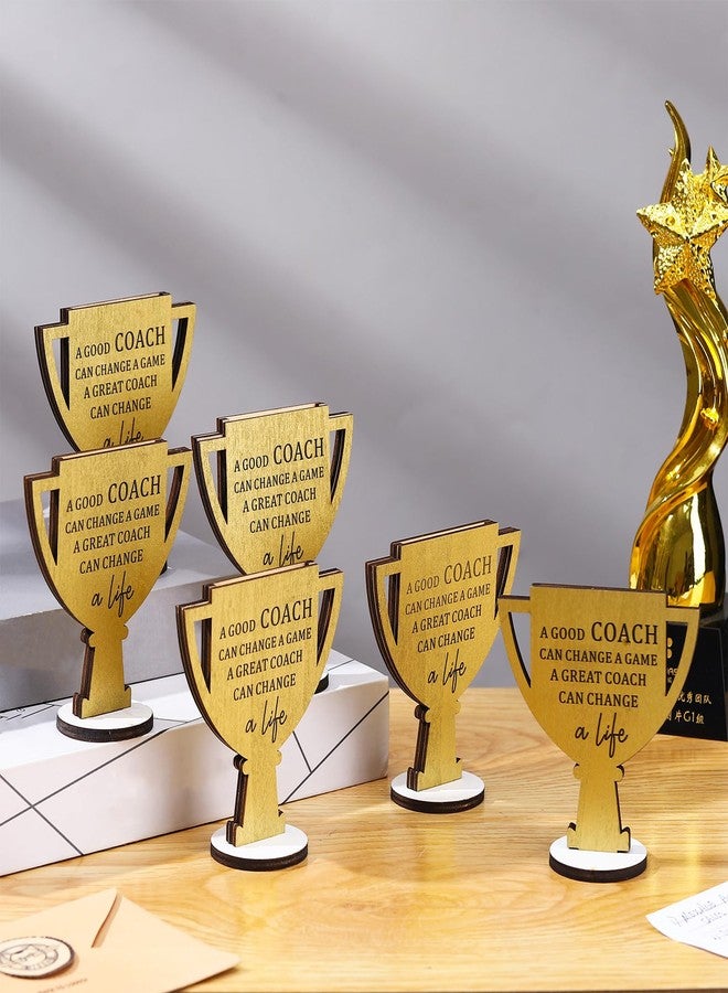 Vercraft 6 Pcs Coach Gift Card Holder Coach Appreciation Gifts for Men Women Wooden Trophy Shaped Card Sleeves Money Cash Holders Thanks Party Decor for Football Basketball Baseball Sports - Image 2